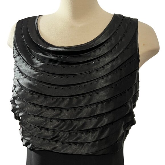 Satin Chic Bouncy Black Cocktail Dress Sz Medium (10/12) by Coldwater Creek Wome - Picture 3 of 10